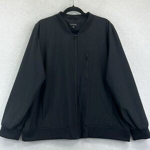 Unisex Banana Republic Lightweight Bomber Jacket XXL Black Polyester/Spandex EUC